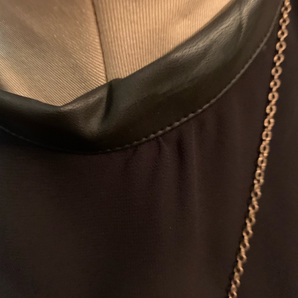 H&M High Low .Chic. Leather Woman Tops Blouses Size 8 - Picture 3 of 5